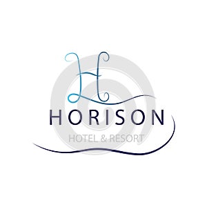 Letter H, Horison hotel and resort vector