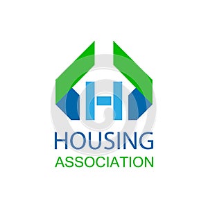 Letter h housing association vector logo. letter h icon. Stock illustration