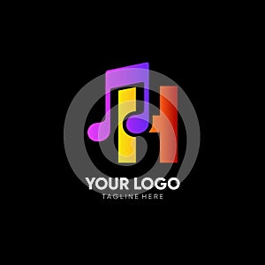 Letter H Initial Music Logo Design Vector Icon Graphic Emblem Illustration