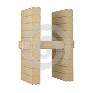 Letter H from laminated veneer lumber