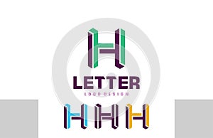 Letter H Logo paradox optical illusion