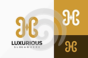 Letter H Luxurious Logo Vector Design. Abstract emblem, designs concept, logos, logotype element for template