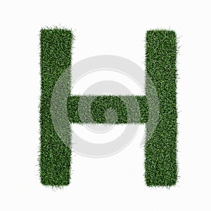 Letter H made of grass - aklphabet green environment nature