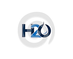 Letter H2o or H20 Water Bubble Abstract Logo Design