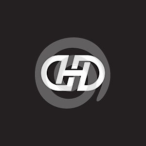 letter h overlapping infinity simple geometric logo vector