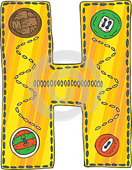 Letter H in Patchwork Style