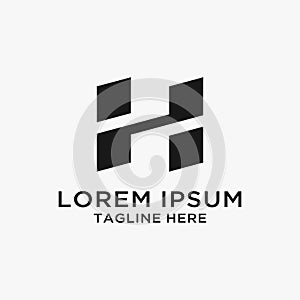 Letter H slice logo design