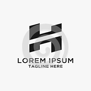 Letter H slice logo design