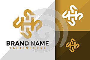 Letter H Square Logo Icon Vector Design Illustration