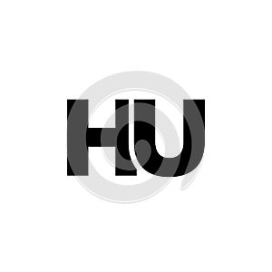 Letter H and U, HU logo design template. Minimal monogram initial based logotype photo