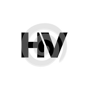Letter H and V, HV logo design template. Minimal monogram initial based logotype