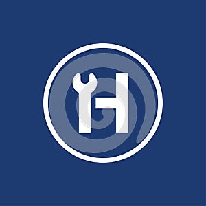 Letter H wrench logo icon design template elements - Vector