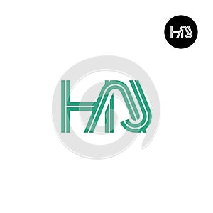 Letter HAJ Monogram Logo Design with Lines