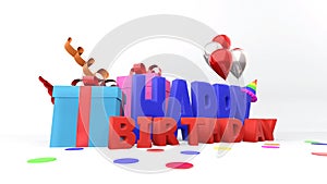 Letter  Happy brithday word , 3D render