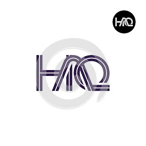 Letter HAQ Monogram Logo Design with Lines photo