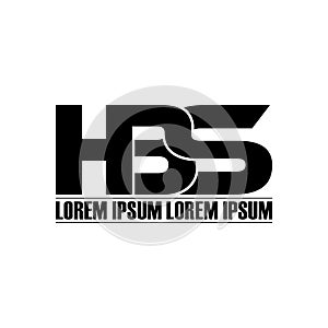 Letter HBS simple monogram logo icon design.
