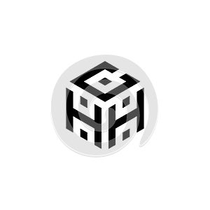Letter HCH Cube Logo Design
