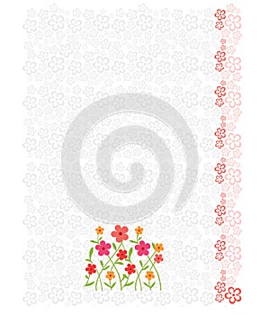 Letter head sheet with floral background