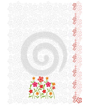 Letter head sheet with floral background