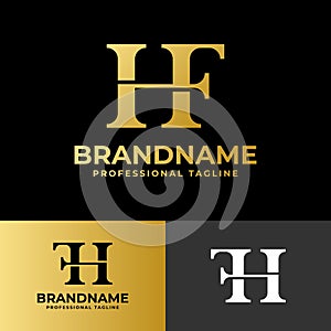 Letter HF or FH Monogram Logo, suitable for any business with HF or FH initial photo