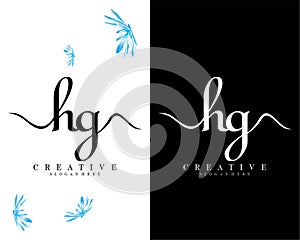 Letter hg, gh creative logo design vector