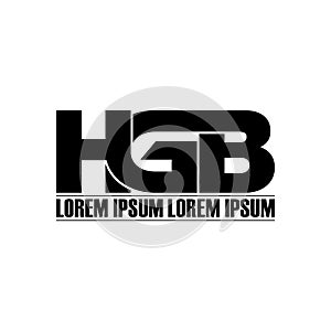 Letter HGB simple monogram logo icon design.