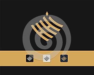Letter HHI logo design. creative minimal monochrome monogram symbol. Universal elegant vector emblem. Premium business logotype. G