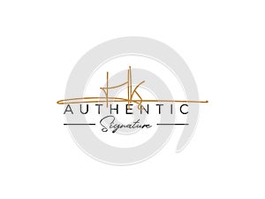 Letter HK Signature Logo Template Vector