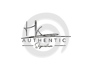 Letter HK Signature Logo Template Vector