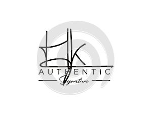 Letter HK Signature Logo Template Vector