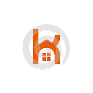 Letter hk simple geometric house home symbol logo vector photo