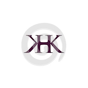 letter hk simple wings geometric font logo vector photo