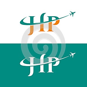 Letter HP Air Travel Logo Design Template,