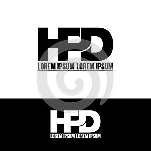 Letter HPD simple monogram logo icon design.