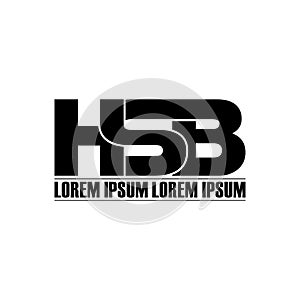 Letter HSB simple monogram logo icon design.