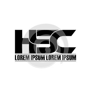 Letter HSC simple monogram logo icon design.