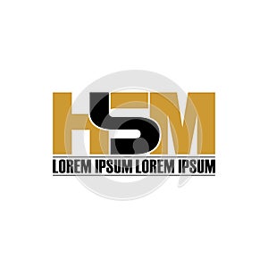 Letter HSM simple monogram logo icon design. photo