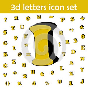 Letter i, alphabet, 3d icon. 3D words, letters icons universal set for web and mobile