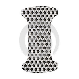 Letter I of the alphabet - Stainless steel punched metal sheet