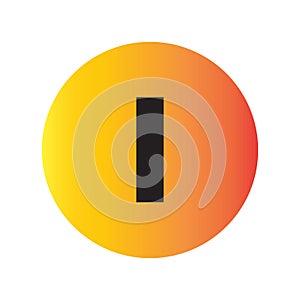Letter I With black impact font in orange gradation circle