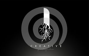 Letter I Design Logo with Creative Tree Branch. I Letter Tree Icon Logo