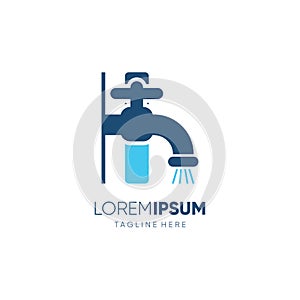 Letter I Initial Water Faucet Logo Design Vector Icon Graphic Emblem Illustration