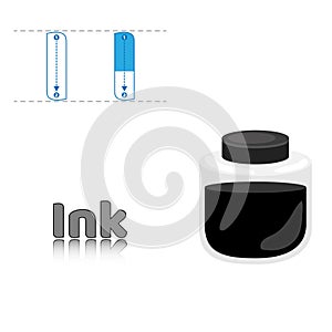 Letter I Ink English Alphabet Tracing Coloring book page.