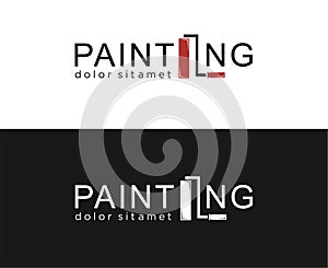 Letter i shape paint roll logo Design Vector. Paint roller logo icon design template. Repair of apartments and houses