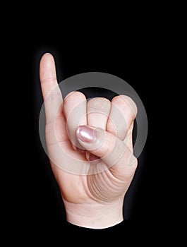 Letter i in sign language