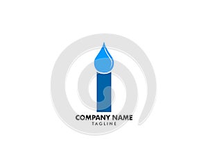 Letter I with waterdrop symbol logo design inspiration