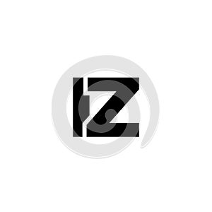 Letter I and Z, IZ logo design template. Minimal monogram initial based logotype