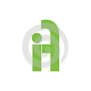 Letter ia ai geometric logo vector