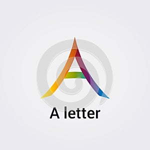 A Letter Icon Design Single Isolated Logo Design Brand Corporate Identity Rainbow Colors Template Vector Monogram Illustration