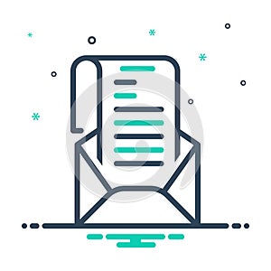 Mix icon for Letter, envelope and mail